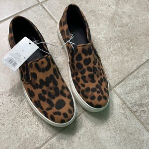 Women’s size 7 leopard slip ons brand new